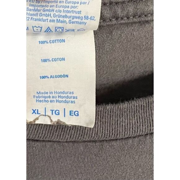 Port And Company Grey Graphic Short Sleeve T-Shirt With Quote - Picture 3 of 4